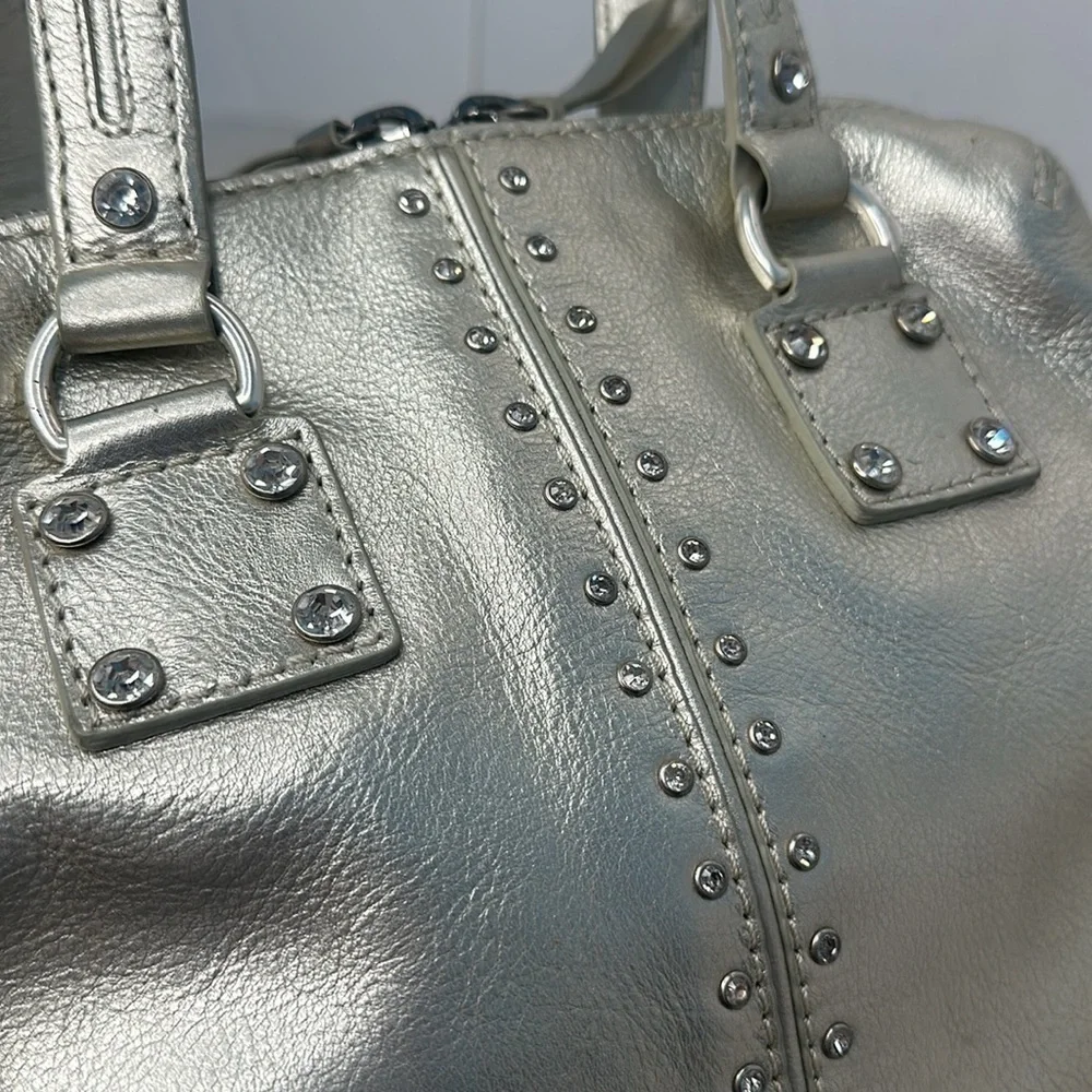 MICHAEL Michael Kors Metallic Gold Rhine Stone Studded Zipper Handbag